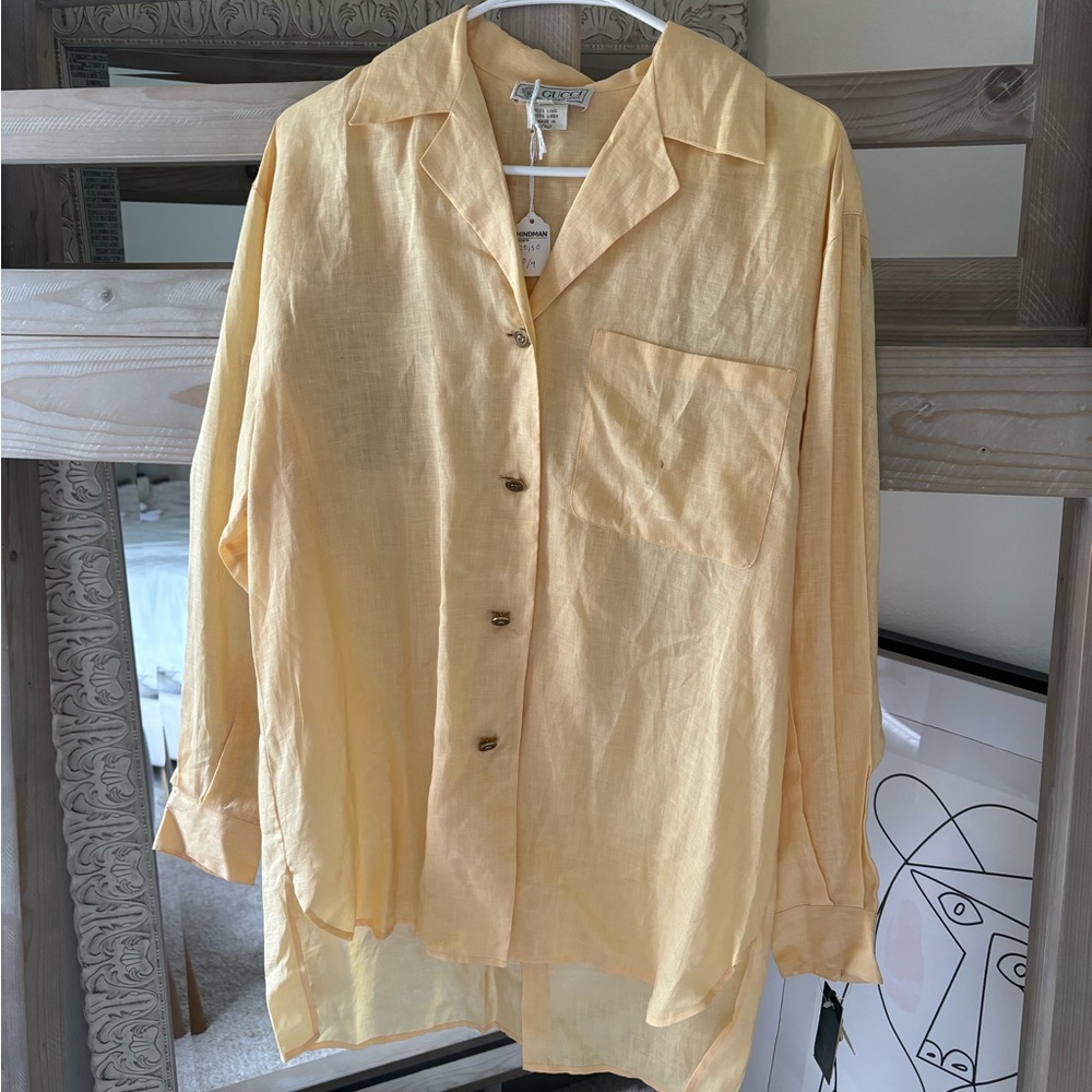 GUCCI light Yellow Button-Up Shirt